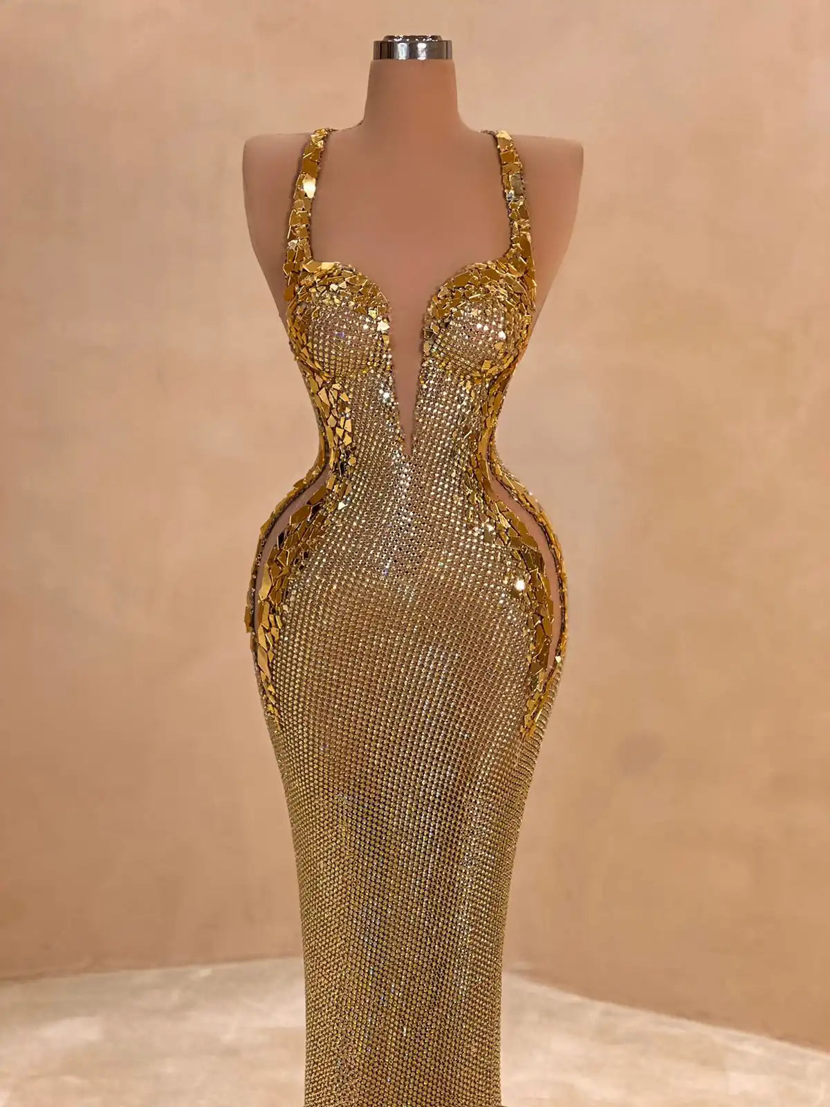 Sweetheart Gold Sequin Evening Gown Dress 069 VALDRIN SAHITI Sweetheart Gold Sequin Evening Gown Dress 069 VALDRIN SAHITI