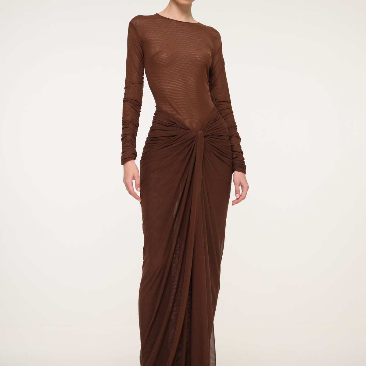 Brown Long-Sleeve Dress – VALDRIN SAHITI