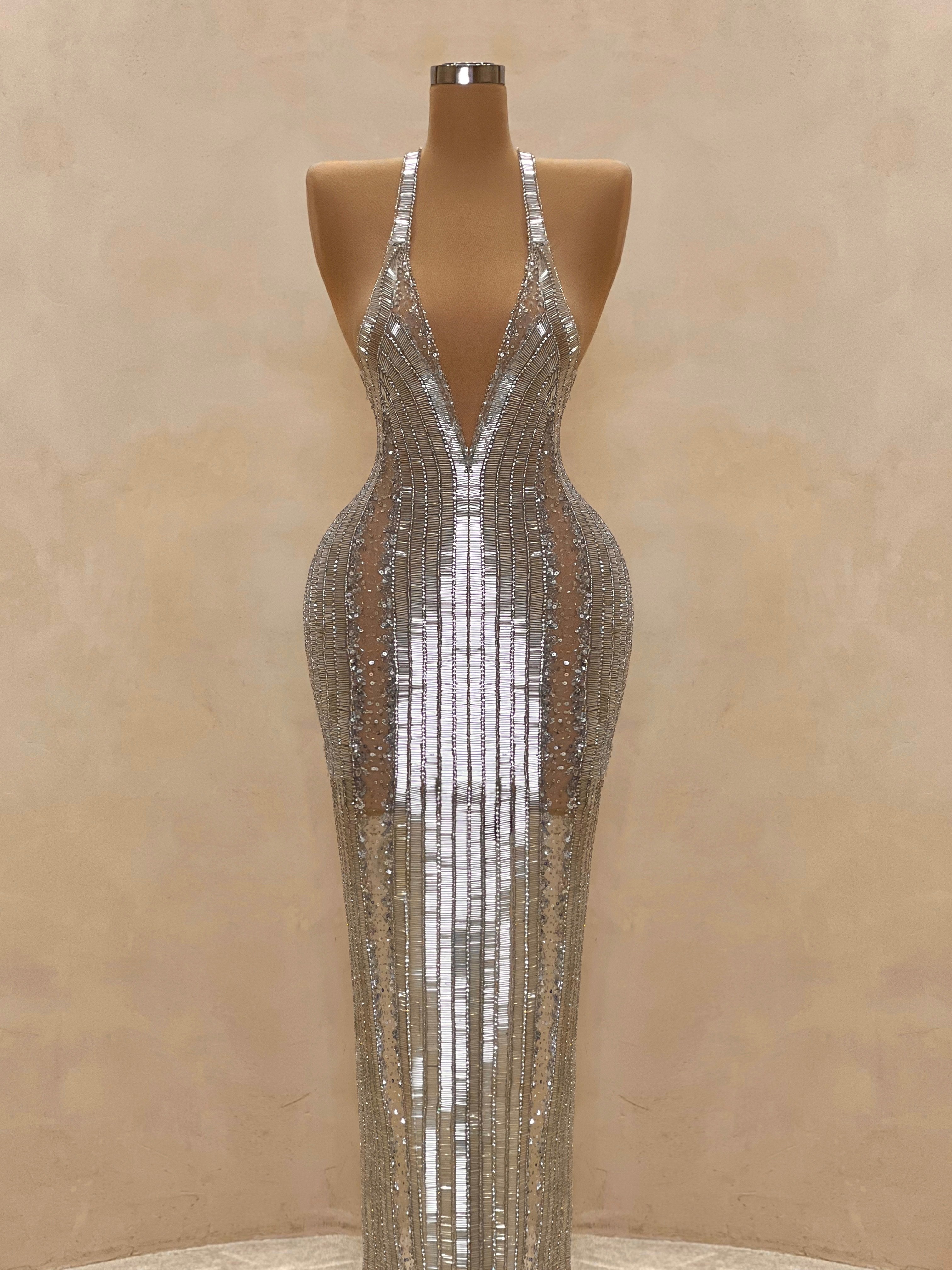 Silver Mirror Dress VALDRIN SAHITI Silver Mirror Dress VALDRIN SAHITI