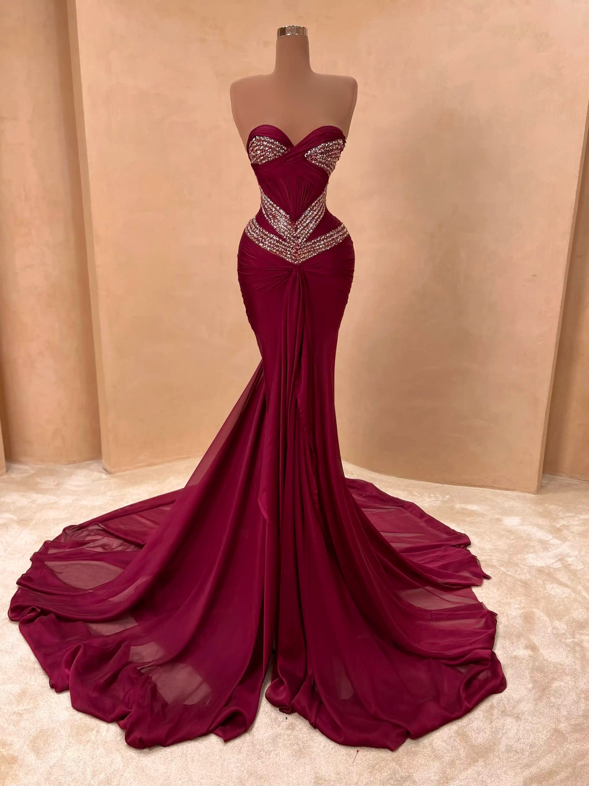 strapless draped corset dress burgundy Camilla Strapless Draped Bodycon Mini Dress main image 1