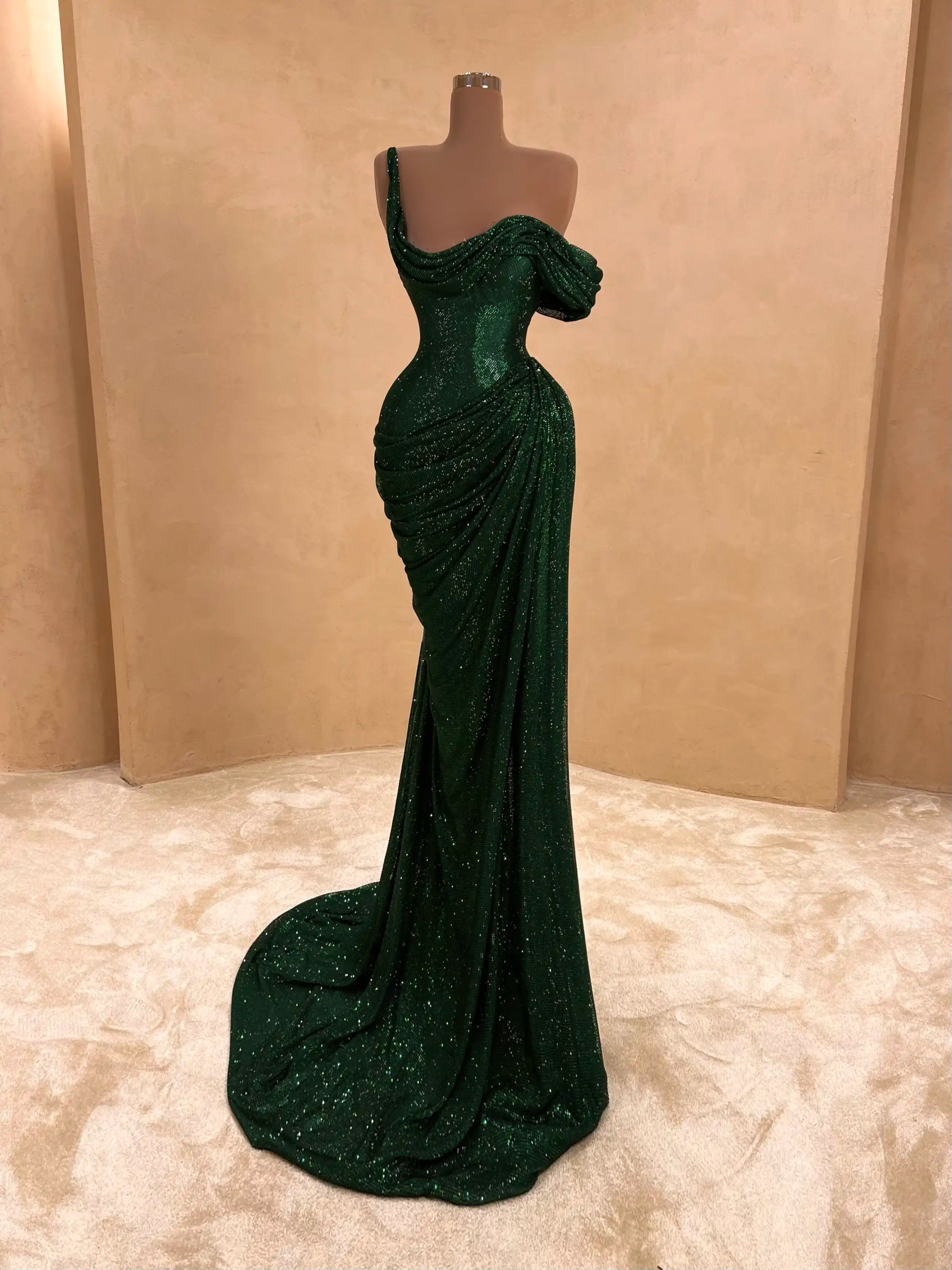 valdrin sahiti green dress Evening - 058 Under $1500 TOP 10 BEST Prom sleeve design with sculpted Fabric:Crepe