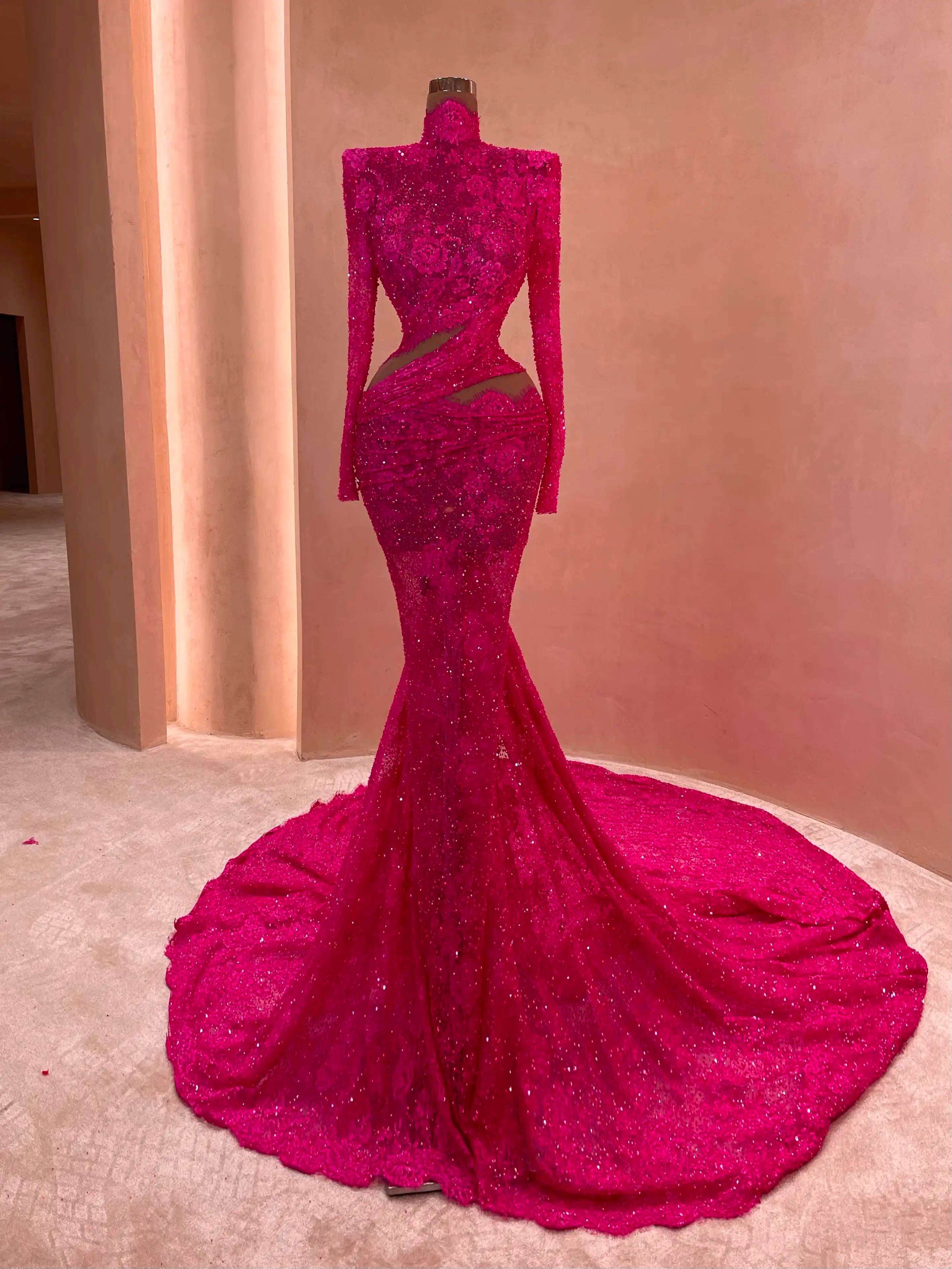 hot pink cutout dress Strapless Cut-Out Long Prom Dress: Jovani 43419 Hot Pink / 00