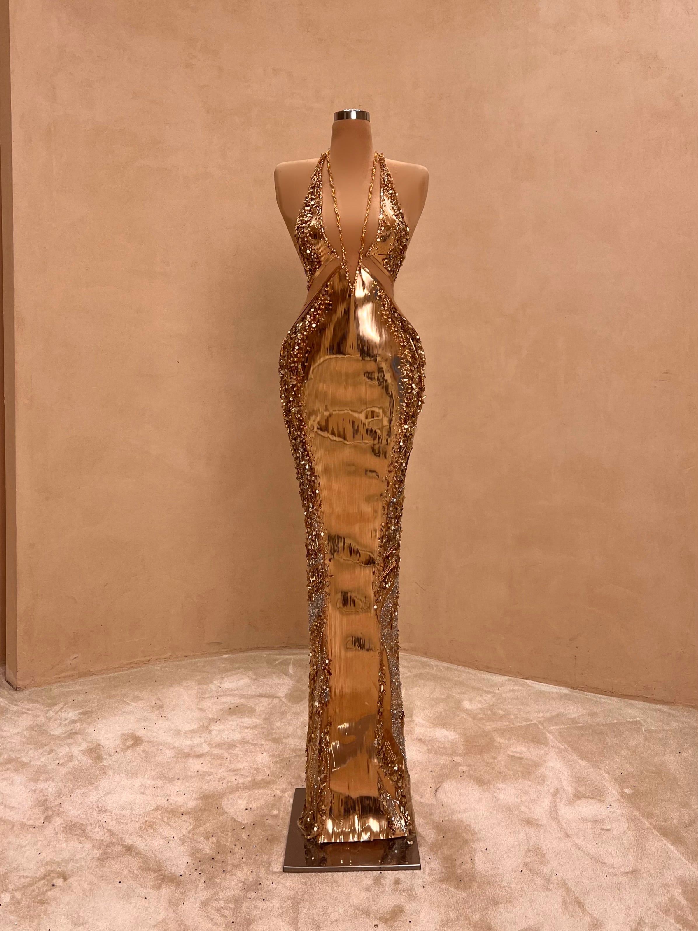 Gold Sculptural Metallic Gown VALDRIN SAHITI Gold Sculptural Metallic Gown VALDRIN SAHITI