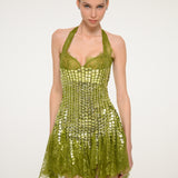 Green Sequin Mini Dress