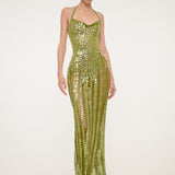 Green Sequin Sweetheart Dress