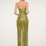 Green Sequin Sweetheart Dress