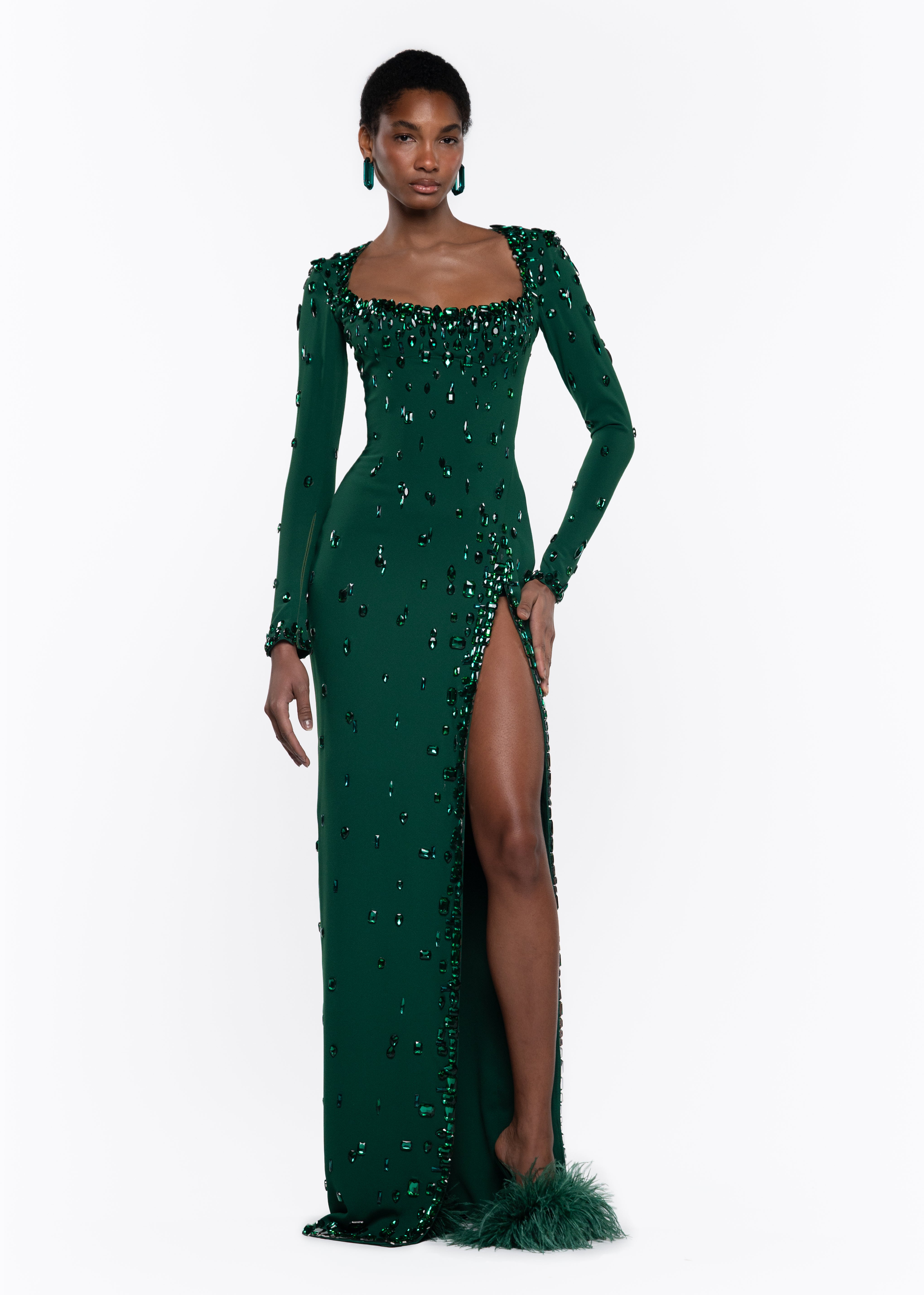 valdrin sahiti emerald green dress Valdrin Sahiti Green Dress
