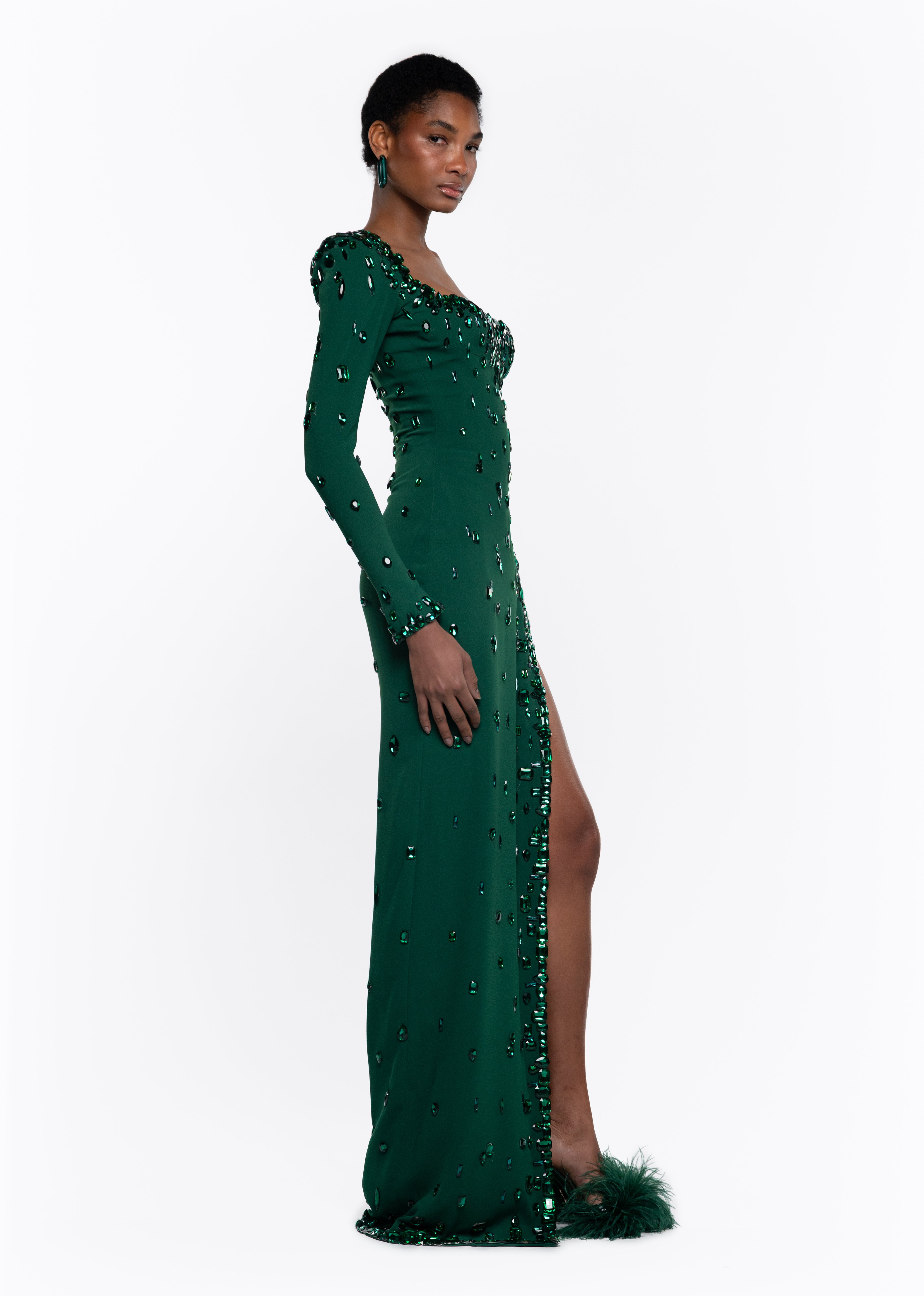 valdrin sahiti green dress Look 10 - MADAME EMERALD