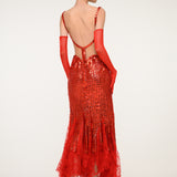 Red Sequin Dress
