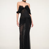 Black Dress with Corset Detail