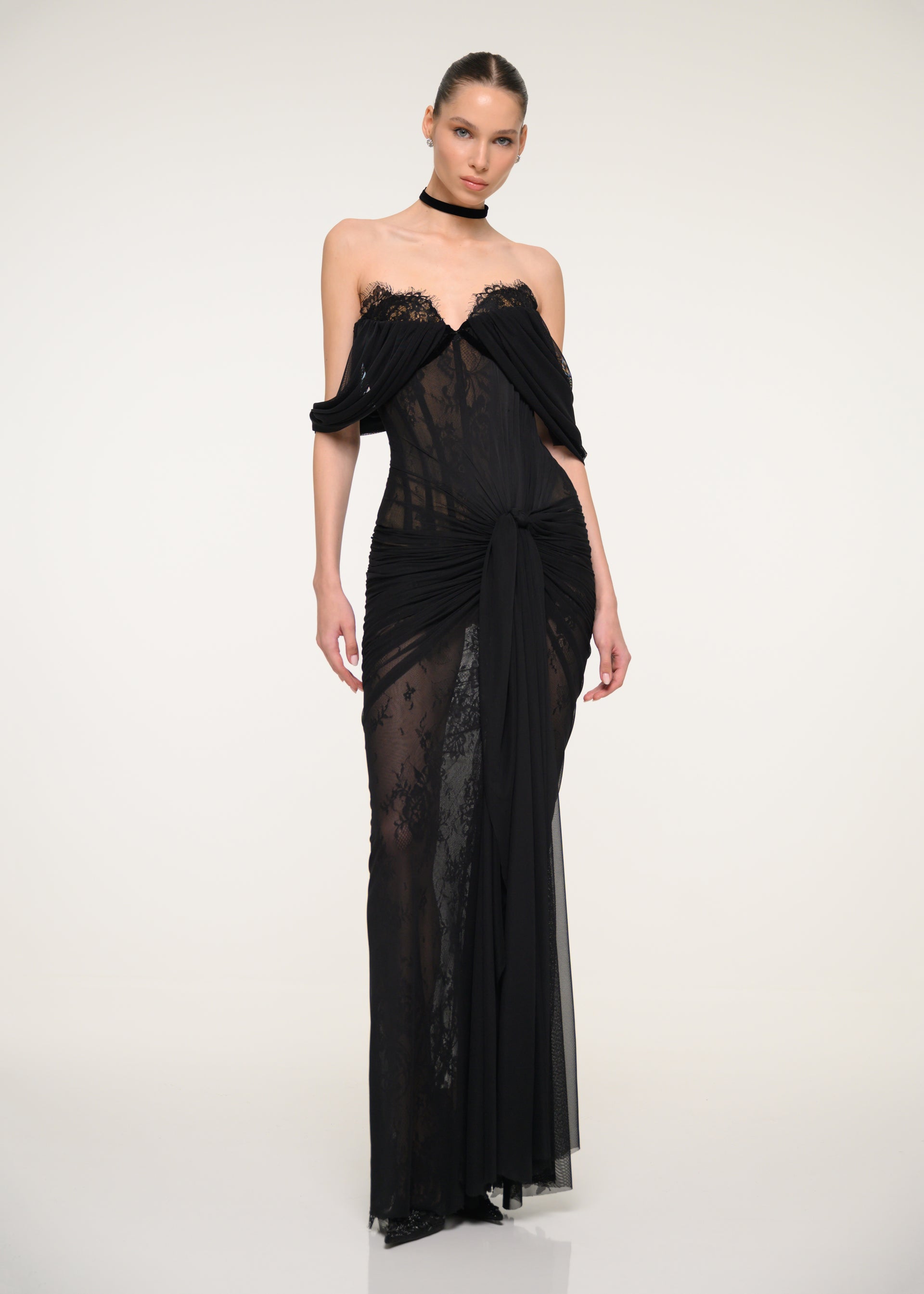 Black Dress with Corset Detail – VALDRIN SAHITI