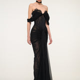 Black Dress with Corset Detail