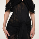 Black Dress with Corset Detail
