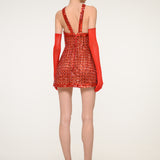 Red Crystal Mini Dress
