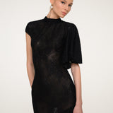 Black Lace Midi Dress