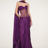 Purple Satin Corset Dress