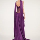Purple Satin Corset Dress