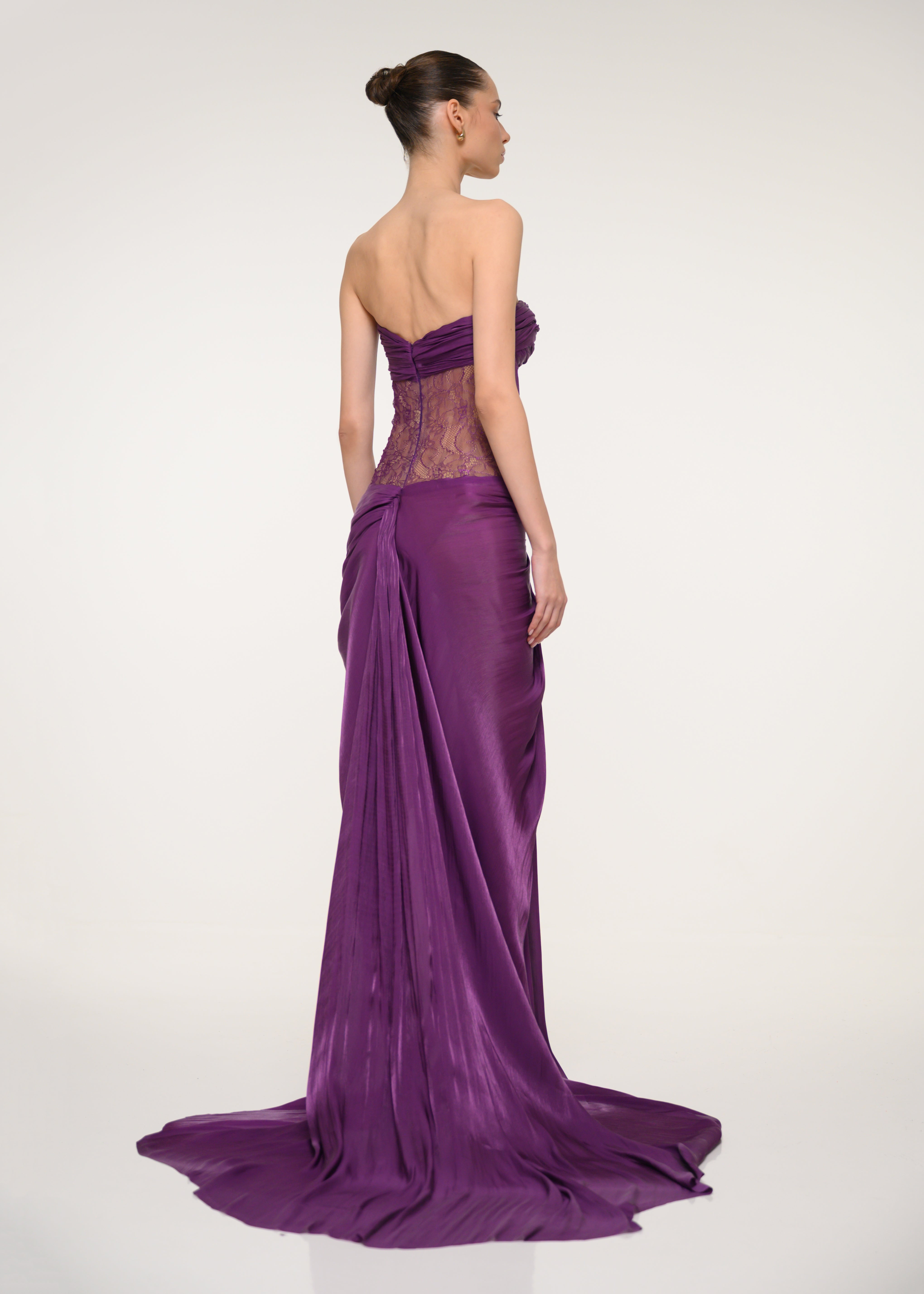 purple corset bridesmaid dresses Purple Tulle Spaghetti Straps Corset Bridesmaid Dress