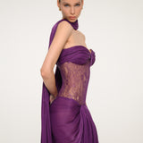 Purple Satin Corset Dress