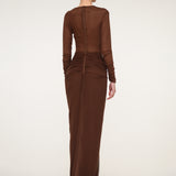 Brown Long-Sleeve Dress