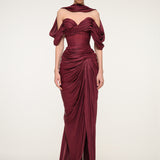 Burgundy Dress with Open Back