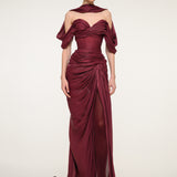 Burgundy Dress with Open Back