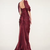 Burgundy Dress with Open Back