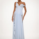 Ice Blue Draped Corset Gown