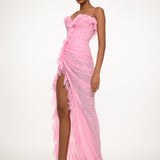 Rose Lace Slit Dress