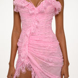 Rose Lace Slit Dress