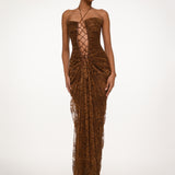 Brown Lace Corset Gown