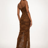 Brown Lace Corset Gown
