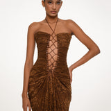 Brown Lace Corset Gown