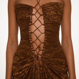 Brown Lace Corset Gown