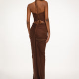 Chocolate Sheer Lace Dress