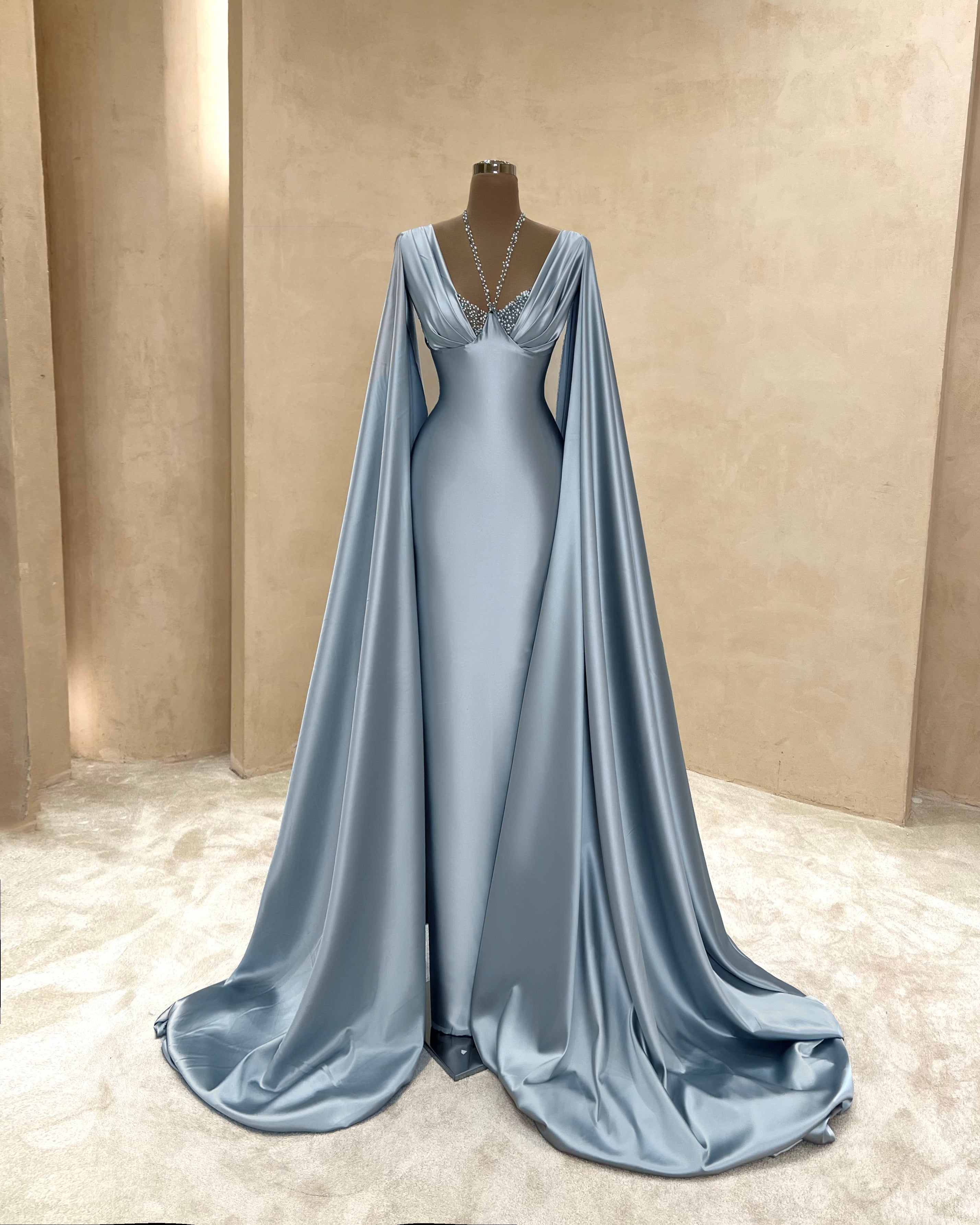 silver gown dress Silver Halter Ruched Metallic Gown with Slit – VALDRIN SAHITI