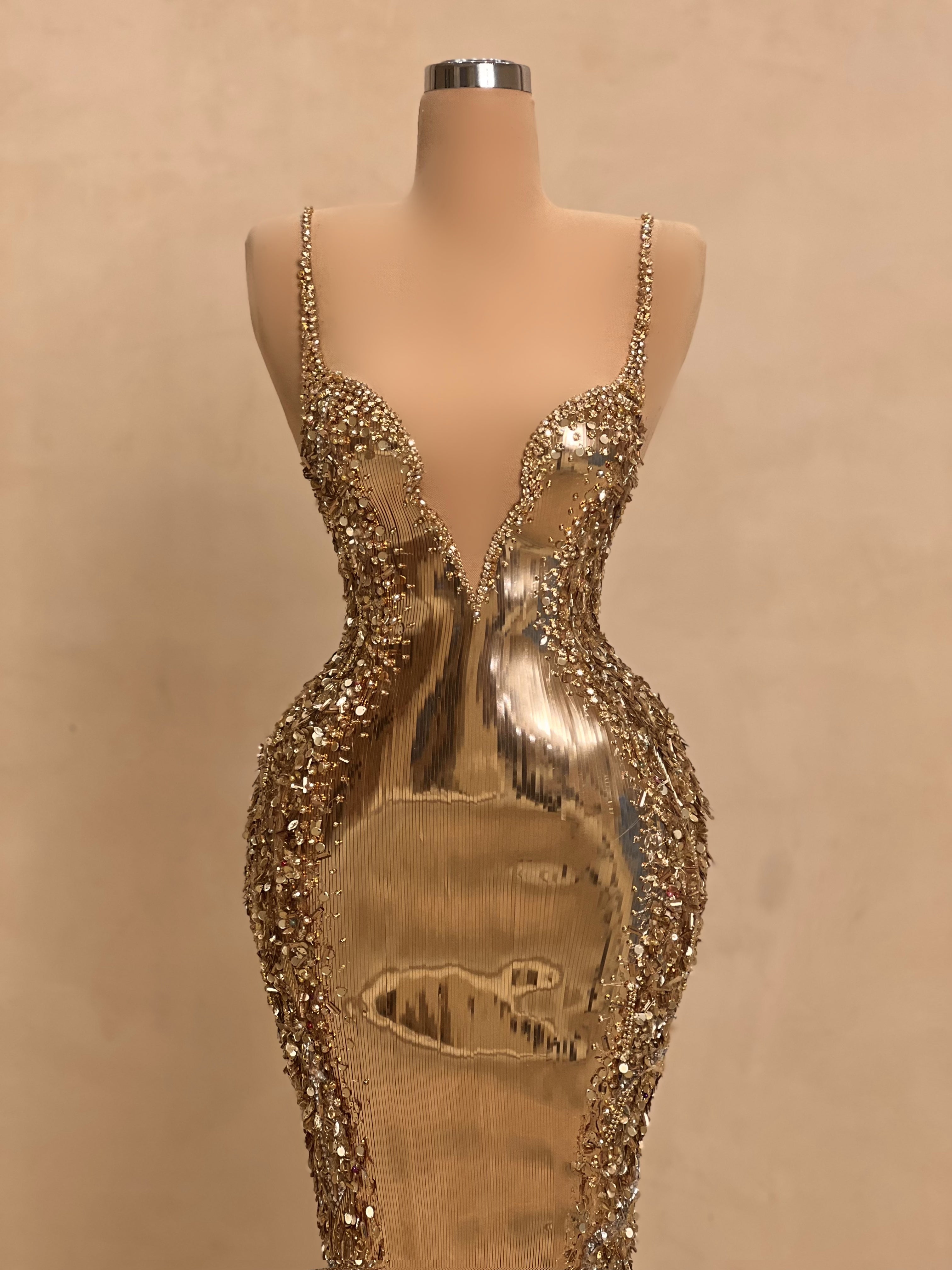 Gold Sculptural Metallic Gown VALDRIN SAHITI Gold Sculptural Metallic Gown VALDRIN SAHITI
